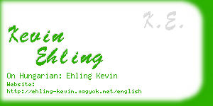 kevin ehling business card